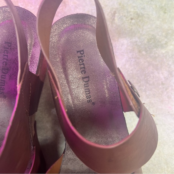 Pierre Dumas Women's Chantal-4 Wedge Sandal Sz 10 in Whiskey Like New! - Picture 3 of 10